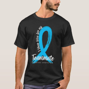Camiseta Eu Visto Azul Para O Meu Colega De Atenção Diabete