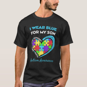 Camiseta Eu Visto Azul para o Meu Filho Autismo Consciênci