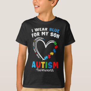 Camiseta Eu Visto Azul Para O Meu Filho Autismo Consciência