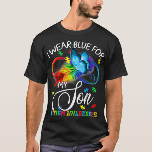 Camiseta Eu Visto Azul Para O Meu Filho Autismo Consciência