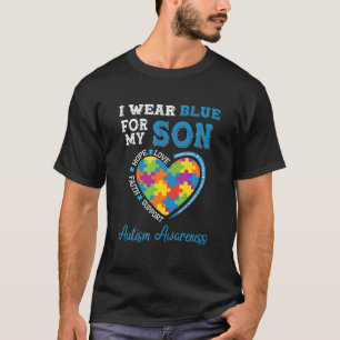 Camiseta Eu Visto Azul Para O Meu Filho Autismo Consciência