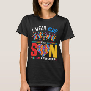 Camiseta Eu Visto Azul Para O Meu Filho Autismo Quebra-cabe