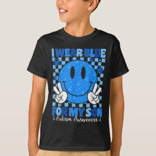 Camiseta Eu Visto Azul Para O Meu Filho Autismo Sensibiliza