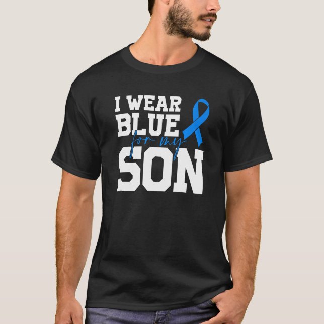 Camiseta Eu Visto Azul Para O Meu Filho Autismo Sensibiliza (Frente)