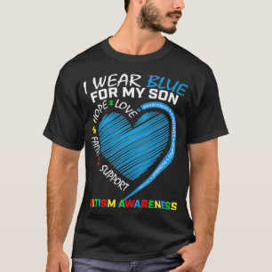 Camiseta Eu Visto Azul Para O Meu Filho Pais De Consciênci