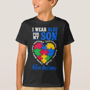 Camiseta Eu Visto Azul Para O Meu Filho Sensibilização Auti