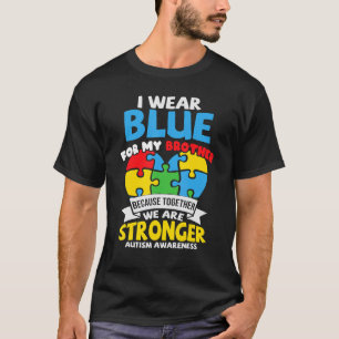 Camiseta Eu Visto Azul Para O Meu Irmão Autismo Sensibiliza