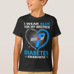Camiseta Eu Visto Azul Para O Meu Irmão Esperança Ama Diabe