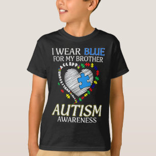 Camiseta Eu Visto Azul Para O Meu Irmão Sensibilizador
