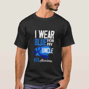 Camiseta Eu Visto Azul Para O Meu Tio Suporte ALS Sensibili