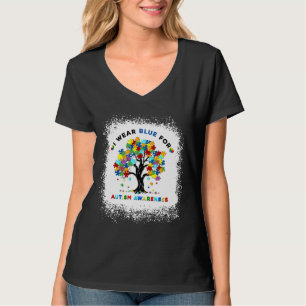 Camiseta Eu Visto Azul Para Uma Árvore De Consciência Autis