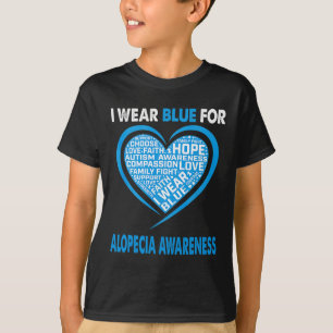 Camiseta Eu Visto Azul Por Alopecia Consciência Fé Esperanç