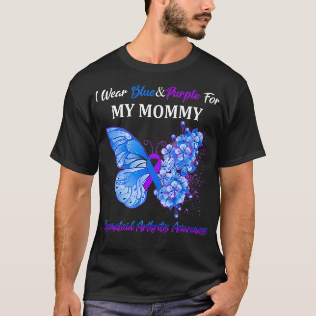 Camiseta Eu Visto Azul&Roxo Para Minha Artrite Reumatoide D (Frente)