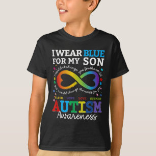 Camiseta Eu Visto Blues Para Meu Filho Autismo Consciência 