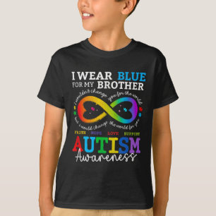 Camiseta Eu Visto Blues Para Meu Irmão Autismo Consciência