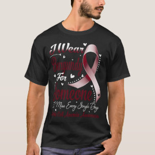 Camiseta Eu Visto Borgonha Para A Consciência Da ANEMIA DE 