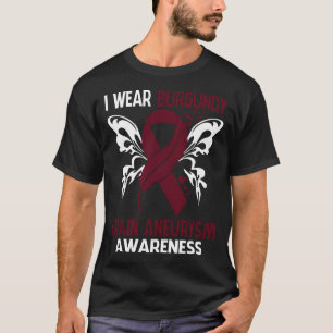 Camiseta Eu Visto Borgonha Para A Consciência Do ANEURYSM C