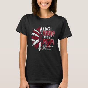 Camiseta Eu Visto Borgonha Para Minha Mãe Múltiplo Myeloma