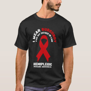 Camiseta Eu Visto Borgonha para o meu pai em Direito Hemipl