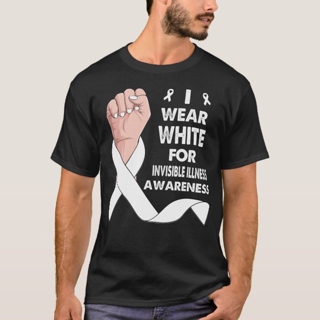 Camiseta Eu Visto Branco Para A Doença INVISÍVEL (Frente)