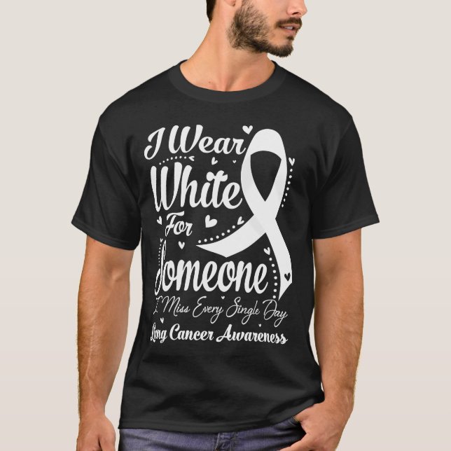 Camiseta Eu Visto Branco Para Alguém Que Conhece O CANCER (Frente)