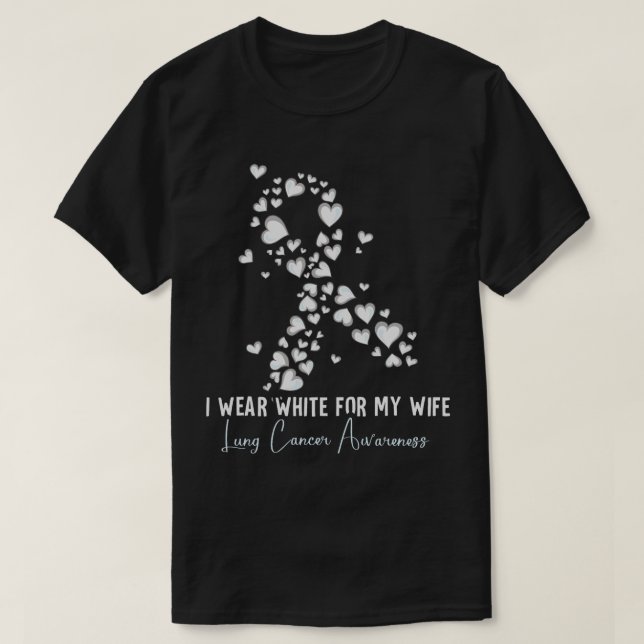 Camiseta Eu Visto Branco Para Minha Consciência Do Cancer P (Frente do Design)