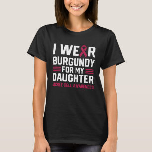 Camiseta Eu Visto Burgundy para a minha anemia falciforme d