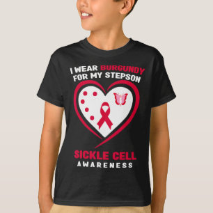 Camiseta Eu Visto Burgundy Para O Meu Célula Falsiforme Ste
