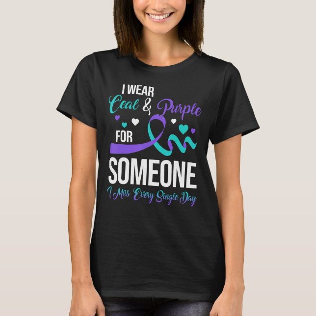 Camiseta Eu Visto Ceal E Roxo Para Alguém Que Eu Sinto Falt (Frente)
