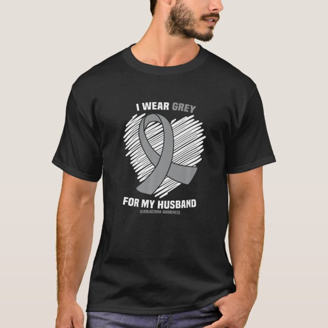 Camiseta Eu Visto Cinzas Para O Meu Marido Gbm Glioblastoma (Frente)