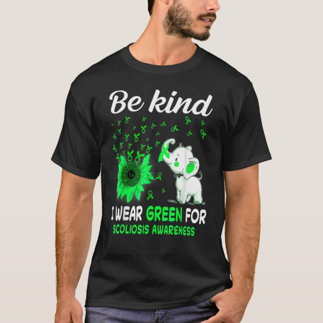Camiseta Eu Visto Consciência da Escoliose Verde (Frente)