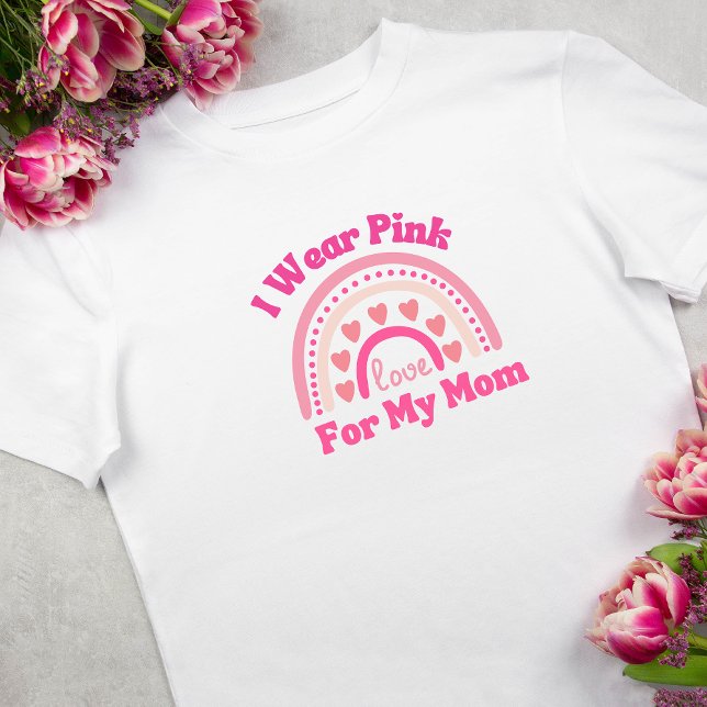 Camiseta Eu Visto Consciência do Cancer de Mama Rosa (Criador carregado)