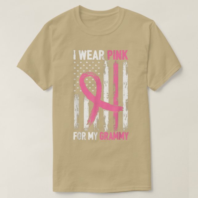 Camiseta Eu Visto Cor-De-Rosa Para A Consciência Do Cancer  (Frente do Design)
