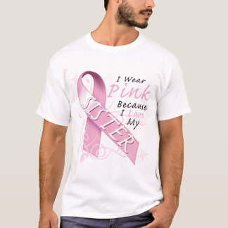 Camiseta Eu visto cor-de-rosa porque eu amo minha irmã