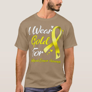 Camiseta Eu Visto Dourado Para A Consciência Do Cancer Da I