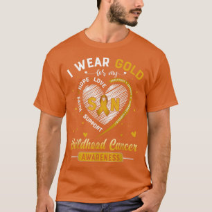 Camiseta Eu Visto Dourado Para A Consciência Do Cancer Da M