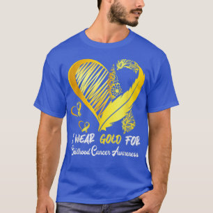 Camiseta Eu Visto Dourado Para A Consciência Do Cancer Na I