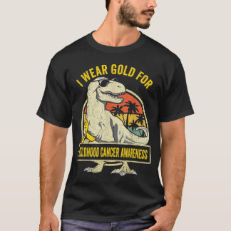 Camiseta Eu Visto Dourado Para A Consciência Do Cancer Na I