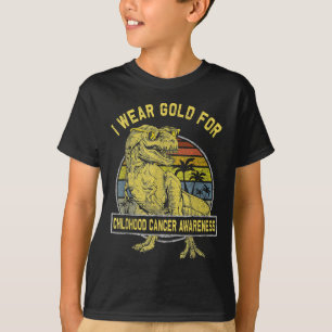 Camiseta Eu Visto Dourado Para A Consciência Do Cancer Na I