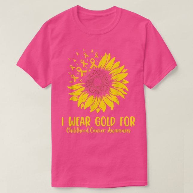 Camiseta Eu Visto Dourado Para A Consciência Do Cancer Na I (Frente do Design)