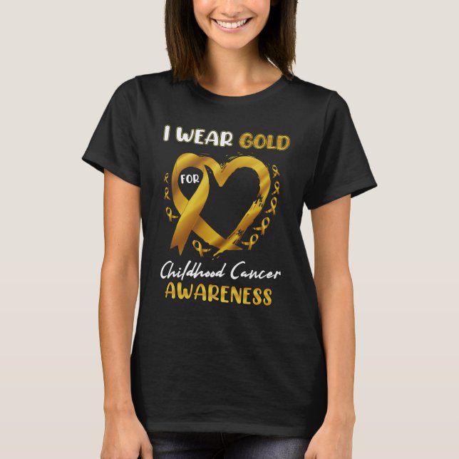 Camiseta Eu Visto Dourado Para A Infância Cancer Sensibiliz (Frente)