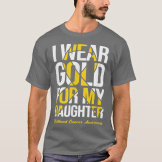 Camiseta Eu Visto Dourado Para A Minha Filha Cancer De Infâ