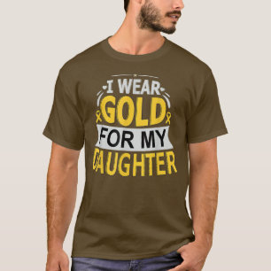 Camiseta Eu Visto Dourado Para A Minha Filha Cancer De Infâ