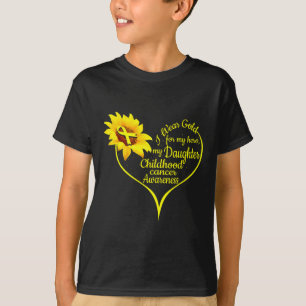Camiseta Eu Visto Dourado Para A Minha Filha Cancer De Infâ