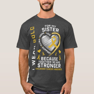 Camiseta Eu Visto Dourado Para A Minha Irmã Cancer De Infân