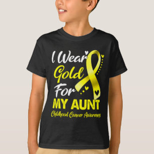 Camiseta Eu Visto Dourado Para A Minha Tia Infância Cancer