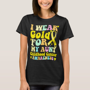 Camiseta Eu Visto Dourado Para A Minha Tia Infância Cancer