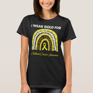 Camiseta eu visto Dourado para a percepção do Cancer na inf