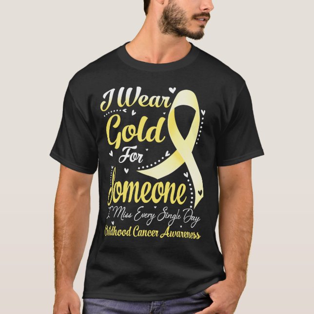 Camiseta Eu Visto Dourado Para Alguém Que Conhece O CANCER (Frente)