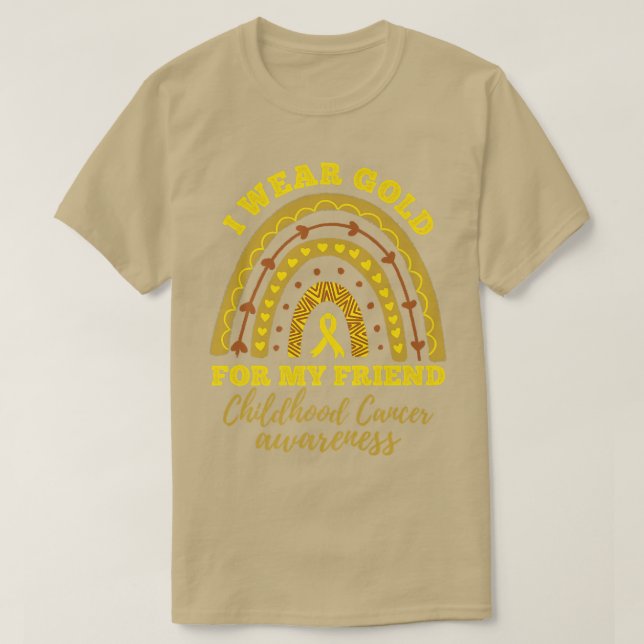 Camiseta Eu Visto Dourado Para O Cancer Da Minha Amiga De I (Frente do Design)